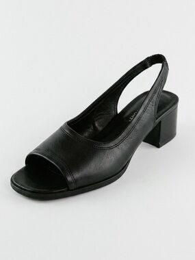 Rockport Slingback Peep Toe Block Heels Size 7.5 Black